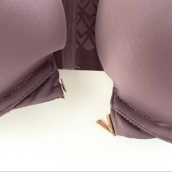 Victoria Secret Mauve Front Closure Push Up Bra Underwire Racerback Bra Sz 36D - Picture 3 of 8